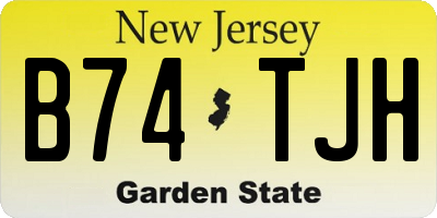 NJ license plate B74TJH