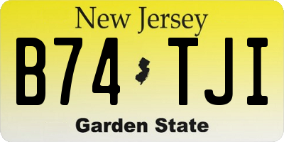 NJ license plate B74TJI