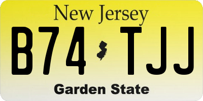NJ license plate B74TJJ
