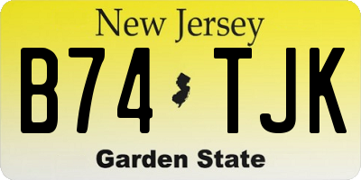 NJ license plate B74TJK