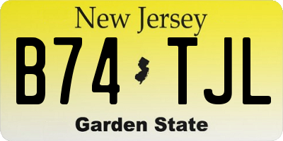 NJ license plate B74TJL
