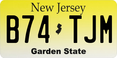 NJ license plate B74TJM