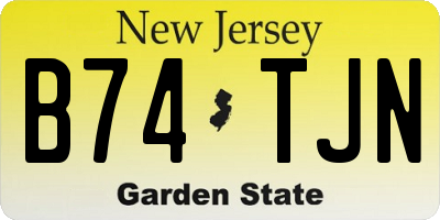 NJ license plate B74TJN