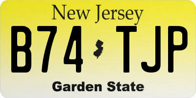 NJ license plate B74TJP