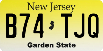 NJ license plate B74TJQ