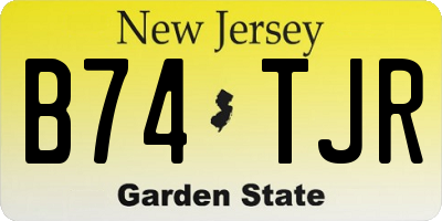 NJ license plate B74TJR