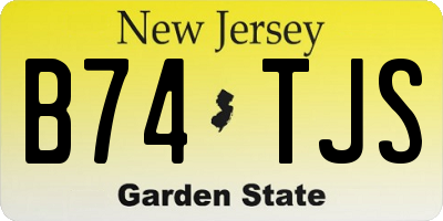 NJ license plate B74TJS