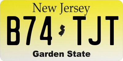 NJ license plate B74TJT