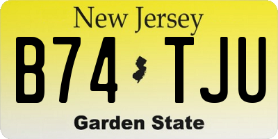 NJ license plate B74TJU