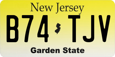 NJ license plate B74TJV