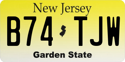 NJ license plate B74TJW