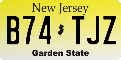 NJ license plate B74TJZ