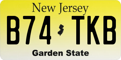 NJ license plate B74TKB