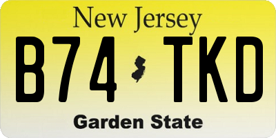 NJ license plate B74TKD