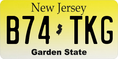 NJ license plate B74TKG