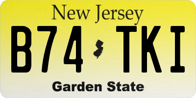NJ license plate B74TKI