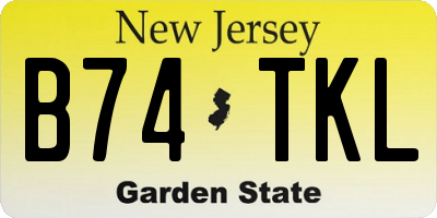 NJ license plate B74TKL