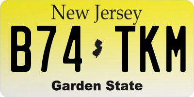 NJ license plate B74TKM