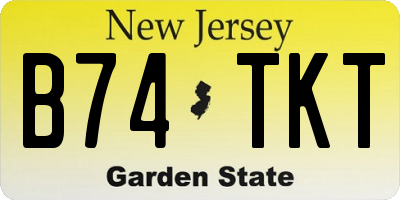 NJ license plate B74TKT