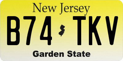 NJ license plate B74TKV