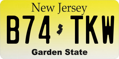 NJ license plate B74TKW