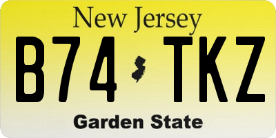 NJ license plate B74TKZ