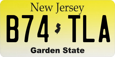 NJ license plate B74TLA