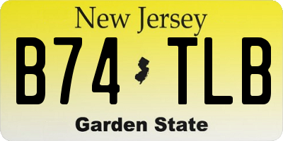 NJ license plate B74TLB