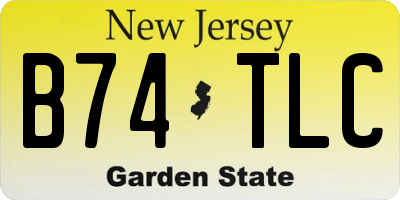 NJ license plate B74TLC