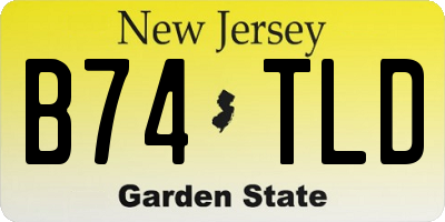 NJ license plate B74TLD