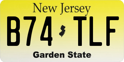 NJ license plate B74TLF