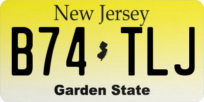 NJ license plate B74TLJ