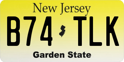 NJ license plate B74TLK