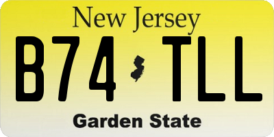 NJ license plate B74TLL