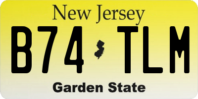 NJ license plate B74TLM