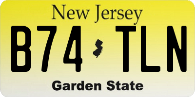 NJ license plate B74TLN