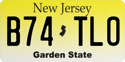 NJ license plate B74TLO