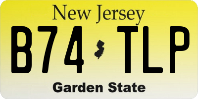NJ license plate B74TLP