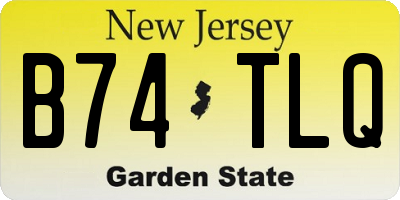 NJ license plate B74TLQ