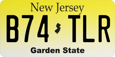 NJ license plate B74TLR