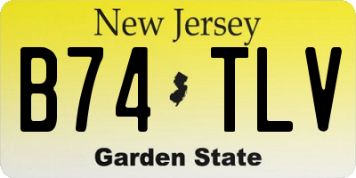 NJ license plate B74TLV