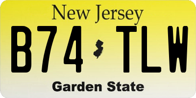 NJ license plate B74TLW