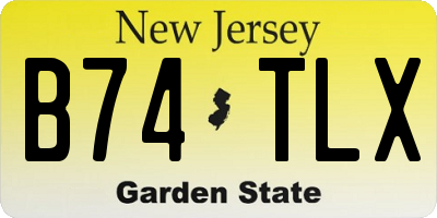 NJ license plate B74TLX