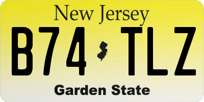 NJ license plate B74TLZ