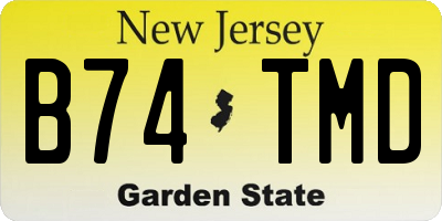 NJ license plate B74TMD