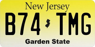 NJ license plate B74TMG