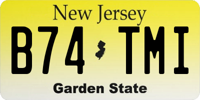 NJ license plate B74TMI