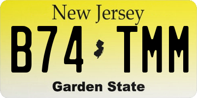 NJ license plate B74TMM