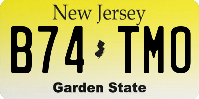 NJ license plate B74TMO