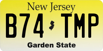 NJ license plate B74TMP